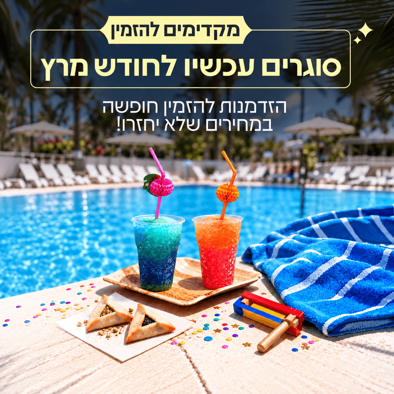 מקדימים להזמין לחודש מרץ ! הזדמנות להזמין חופשה במחירים שלא יחזרו